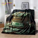 3D Dollar Euro Pound Money Rich Cartoon Pehme pl&uuml;&uuml;sist tekk, flanelltekk elutuppa magamistoa voodi diivanile kingitus 75x100cm (30x40inch)