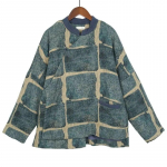 Johnature naiste vintage print lillelised talvepargid pluss puuvillased pikkade varrukatega mantlid n&ouml;&ouml;biga Hiina stiilis soojad pargid One Size sinine