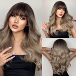 HAIRCUBE Pikad lainelised parukad Pehme valge Omber Highlight s&uuml;nteetilised parukad naistele J&otilde;ulupeoks Keskosa kuumakindlad parukad