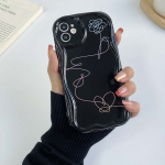 N18 Lovely Line art design Laineline telefoni&uuml;mbris iPhone 15 14 13 Pro Max jaoks Samsung S24 S23 Ultra A54 A14 A12 Xiaomi Redmi 13C Huawei Honor pehme tagakaas for iPhone 6