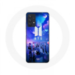 &Uuml;mbris Samsung galaxy A32 5G Bangtan Sonyeondan BTS logo abstraktse taustaga lilla sinine
