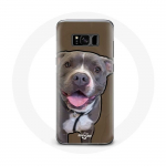 Samsung Galaxy S8 Pitbull Dog valge hall &uuml;mbris