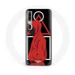 &Uuml;mbris Samsung Galaxy A70 Squid Game logo s&uuml;mbolid kolmnurk ruut ring Must taust