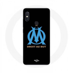 Musta taustaga &uuml;mbris Xiaomi Redmi Note 5 Pro Marseille Olympic logo jaoks