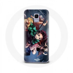 &Uuml;mbris Samsung Galaxy A8 2018 Tanjiro Nezuko ja Inosuke Slayer Kimetsu no Yaiba Manga jaoks