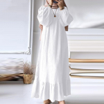 Naiste moslem Abaya Jilbab Kaftani pikk kleit Dubai kardigan-mantliga maxi kleit S valge