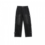 Meeste 2000. aastate Jaapani stiilis Y2K Vintage Baggy teksad Vabaaja p&uuml;ksid High Street t&auml;navar&otilde;ivad Hip-hop laia s&auml;&auml;rega teksad Meeste Korea riided S must