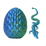 3D-prinditud draakon munas kogutav kujukeste komplekt riiulilauale blue green