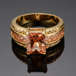 Mood, peen ristk&uuml;likukujuline &scaron;ampanjakivi CZ s&otilde;rmus kollase kullav&auml;rvi kihlus Printsessi armastuss&otilde;rmus pulmapaela s&otilde;rmus s&otilde;brap&auml;eva kingitus 5 &scaron;ampanjav&auml;rvi