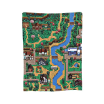 Stardew Valley linna kaart Tekid Pehme soe flanellist visketekk Voodipesu voodi jaoks Elutuba Piknik Reisimine Kodu Diivan 75x100cm 30x40in