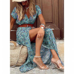 QICED stiilne Boho V-kaelusega lilleline kleit XL