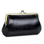 &Otilde;htus&ouml;&ouml;gikott Naiste k&auml;ekott Vintage Clip Bag Lihtne pikk k&auml;ekott Rahakott Hoiukott must