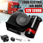 mootorratas 12V 139DB veekindel Loud Electronic Snail Ultra Compact Dual Air Horn Sobib autos&otilde;idukitele jahtidele paadi maastur jalgrattabussidele 12V Black