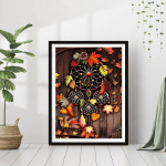 DIY teemantmaal Ilus tuulekella ristpistes komplekt Mosaiikkunst Teemantmaal t&auml;isringi/ruudukujulise teemantv&auml;rviga kodukaunistus Round 30x40cm