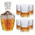 Premium 7-osaline viskikomplekt - Elegantne 850 ml dekanter ja 6 pitsi Ideaalne kingitus meestele Mitmek&uuml;lgne k&otilde;ikidele kangele joogile 7-Pack [square Diamond Style]