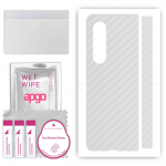 apgo Protective Skin Sticker for the back compatible with Samsung Galaxy Z Fold 3, Wrap Film, Foil, Vinyl - Pattern Transparent Carbon