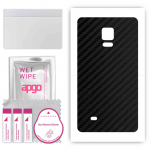 apgo Protective Skin Sticker for the back compatible with Samsung Galaxy Note 4 N910, Wrap Film, Foil, Vinyl - Pattern Carbon Black