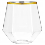 Euroopa stiilis kuldse servaga teemantklaas kuusnurkne plastik majapidamises l&auml;bipaistev viskiklaas kuusnurkne v&auml;lismaa veiniklaas A