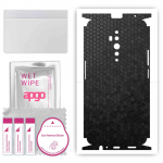 apgo Protective Skin Sticker for the back+sides compatible with Oppo Reno2 Z, Full Wrap Film, Foil, Vinyl - Pattern Black Honeycomb