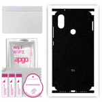 apgo Protective Skin Sticker for the back+sides compatible with Xiaomi Mi A2 (Mi 6X), Full Wrap Film, Foil, Vinyl - Pattern Matte Black