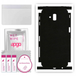 apgo Protective Skin Sticker for the back+sides compatible with Samsung Galaxy J6 Plus, Full Wrap Film, Foil, Vinyl - Pattern Matrix