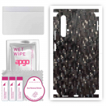 apgo Protective Skin Sticker for the back+sides compatible with Huawei nova 5T, Full Wrap Film, Foil, Vinyl - Pattern Carbon Black Pixel