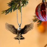 Auto tahavaatepeegli ripatsiga auto interj&ouml;&ouml;r rippuva kotka ja risti Feng Shui sisekujundusega loomade p&uuml;hadekink