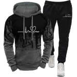 Pritsitud v&auml;rviga dressipluus Unisex &uuml;likond Meeste riided Meestele Spordi&uuml;likonnad Meeste p&uuml;ksikomplekt Meeste komplekt Uus Kapuutsides ja Pluusides R&otilde;ivad 3XL black