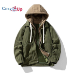 Cozy Up meeste pestud velvetist kapuutsiga jope L black