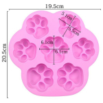 Silikoonvorm, &scaron;okolaadivorm, 7 auguga kassik&auml;pa koera jalaj&auml;lje kujuga silikoonist k&uuml;psetusvorm, muffini&scaron;okolaadik&uuml;psise k&uuml;psetusvorm roosa