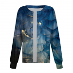 Naiste pikkade varrukatega mustriga tasku t&ouml;&ouml;tav p&uuml;stkrae &Uuml;herealine kaitsekombinesoon kardigan jakk top XXXXXL sinine