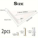 2-osaline ujuv riiuliklamber V&auml;ike kolmnurkne riiuliklamber varjatud kruvidega ujuva riiuliklambri jaoks 2pcs