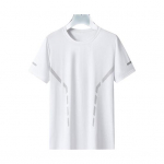 Suvine Meeste T-s&auml;rk Ice Silk &Uuml;markaelus vaba puhta v&auml;rviga l&uuml;hikeste varrukatega pullover vabaaja igap&auml;evane riietus XXL must