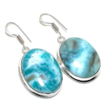 Republic Larimar Gemstone 925 Sterling Silver Jewelry Gift Earring 1.85 c4p26