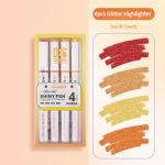 4 v&auml;rvi/karp Kawaii Glitter Highlighter Pliiats Pastelne Peen Pastelne Highlighter Marker V&auml;ljal&otilde;igete album Maalitud kirjatarbed Koolitarbed 4-Piece Set roosa