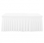 Ristk&uuml;likukujuline lauakate Lauakate Must laudlina 6 jalga Lauarihmakate Kortsudevastane Spandexist lauakate Peotarbed 183x76x76cm valge