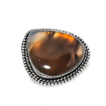Natural Montana Agate Gemstone 925 Sterling Silver Jewelry Ring Size 8 r7f41