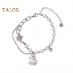 Naiste k&auml;ev&otilde;ru koomiksikujutis kummitusripats p&auml;rlite imitatsioon v&auml;rvide sobivusega reguleeritav pikendatud ketiga Halloweeni kingitus randme ehted must