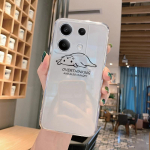 Cat Cartoon mustriga pehme silikoonist l&auml;bipaistev &uuml;mbris Xiaomi Redmi Note 13 Pro Poco C65 Samsung A55 A35 M35 S24 iPhone kaamerale kaitsev p&otilde;rutuskindel kate Samsung Galaxy S10 4G