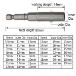 1 tk 80 mm pikkusega 1/4  kuuskantajamiga magnetpesaga l&ouml;&ouml;kmutri poltide puurid 6mm