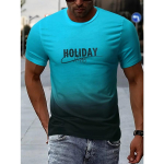 Letters Meeste T-s&auml;rk 3D Prinditud T-s&auml;rgid Meeste Lihtne Gradient Moesuund l&uuml;hikeste varrukatega T-s&auml;rgid Vabaaja suver&otilde;ivad S