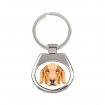 Golden Retriever - geometric keychain with a photo and the inscription Art-Dog