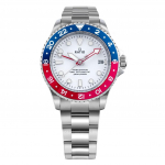 Suhe FreeDiver GMT seeria Sapphire roostevabast terasest valge numbrilaud Sinine punane Pepsi raam automaatne RTF061 200M meeste k&auml;ekell