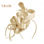 Hair Hoop Fascinator m&uuml;ts juukseklambriga Elastne riba Kunstsulg Pael Decor Satiinkangas Naiste peapael peoaksessuaarid h&otilde;bedane hall v&auml;rv