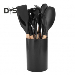 Silikoonist k&ouml;&ouml;gitarvete komplekt puidust k&auml;epidemega kuumakindlate toiduvalmistamisvahenditega mittenakkuvate ohutute k&ouml;&ouml;gin&otilde;ude komplekt kodurestorani jaoks 1 Set roosa