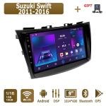 Android Autoraadio Suzuki Swift 2011-2016 jaoks Multimeediam&auml;ngija Peaseade Stereo GPS-navigatsioon BT WIFI 1+16GB 1+16GB gray