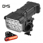 2 tk jalgrattavalgusti USB-taaslaetav toiteekraan &Uuml;limalt hele ja kerge reguleeritav &ouml;&ouml;s&otilde;it m&auml;giratta sarv esituli 12 LED tagalamp 1 Set