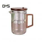 550/750 ml teekann infusiooniga Puidust k&auml;epidemega teekann Borosilikaatklaasist teekann Veeeraldustehnoloogia Tilguvaba tila Easy Care teekann 550ML