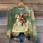 3D J&otilde;uluvana Prindiga kapuutsid Naljakad j&otilde;ulud Naiste Pullover T&uuml;drukute dressipluusid Pikkade varrukatega O-kaelusega Moodne J&otilde;ulur&otilde;ivad Naistele S