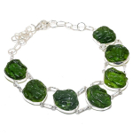 Natural Moldavite Quartz Gemstone 925 Sterling Silver Jewelry Necklace 18 j7c93